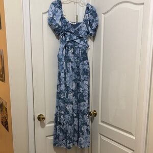 Altar'd State Blue Floral Maxi Dress